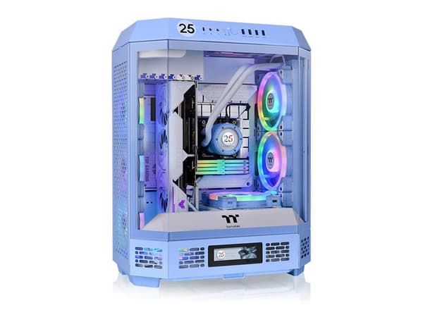 Thermaltake The Tower 600 - Mid tower - ATX - genomskinlig sidopanel (härdat glas) - ingen strömförsörjning (PS/2) - hortensia blå - USB/ljud