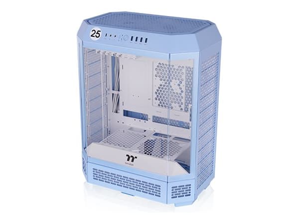 Thermaltake The Tower 600 - Mid tower - ATX - sidepanel med vindu (herdet glass) - ingen strømforsyning (PS/2) - hydrangea blue - USB/lyd