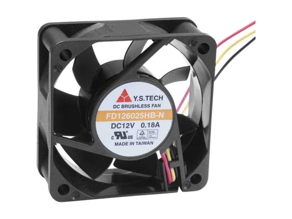 YS TECH FD126025HB-N(2A7) Aksial ventilator 12 V/DC 42.66 m³/h (L x B x H) 60 x 60 x 25 mm