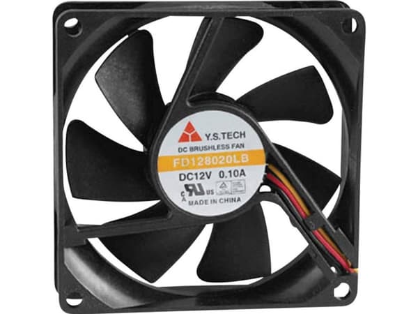YS TECH FD128020LB(2F3) Aksial ventilator 12 V/DC 42.48 m³/h (L x B x H) 80 x 80 x 20 mm