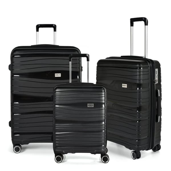 Kuffertsæt RW Travel Alfrida sort 20”/24”/28” PP-plast med TSA-lås