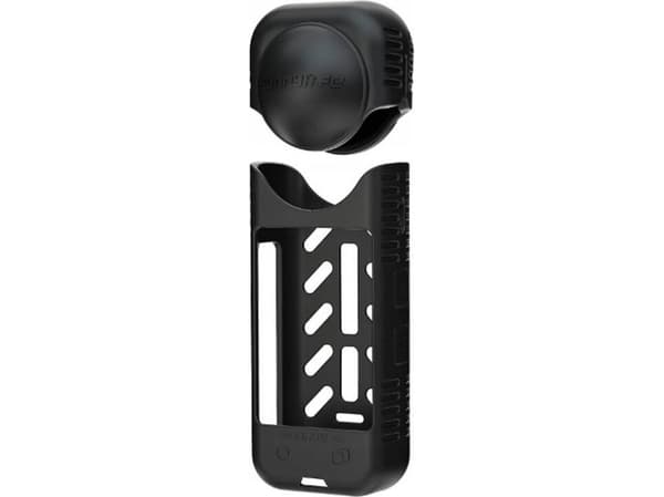 Silikonbeskyttelsesveske + linsedeksel Sunnylife for Insta360 X4 (svart)