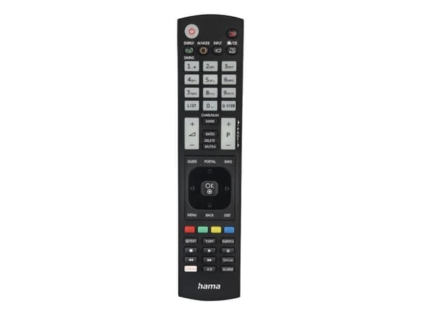 Hama 00221061, TV, IR trådlös, Tryckknappar, Svart