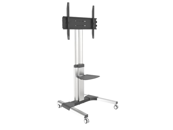Techly Floor Stand with Shelf Trolley TV LCD/LED/Plasma 50-92", 2.34 m (92"), 600 x 400 mm, 800 x 600 mm, -8 - 8°, Metal, Silver Hopea