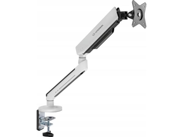 ULTRADESK OFFSHOOT Enkelt justerbart monitorfäste, 9KG, klämfäste, 17"-32", 75x75/100x100, vit
