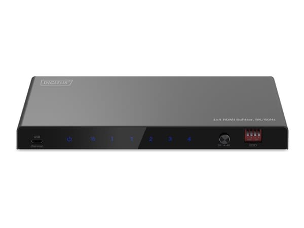 DIGITUS - Video/lyd-splitter - 8K, 1x4 - 4 x HDMI - stasjonær