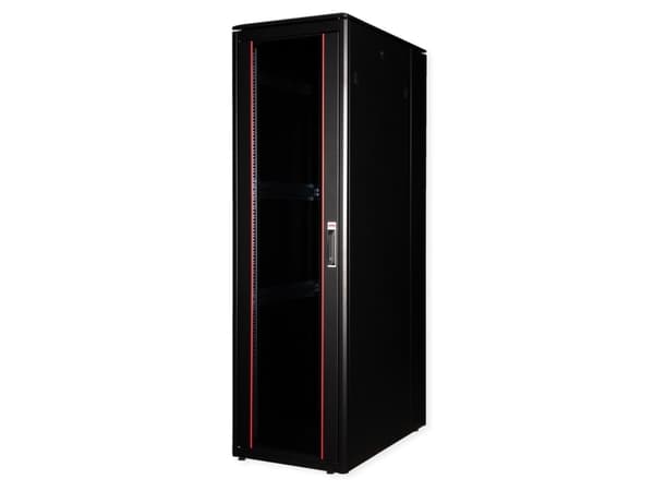 ROLINE 19-inch Network Cabinet Pro 42 U, 600x1000 WxD glass door black ...