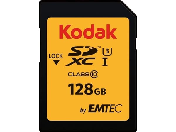 Kodak - Flash-minneskort - 128 GB - UHS Class 3 / Class10 - 650x - SDXC UHS-I