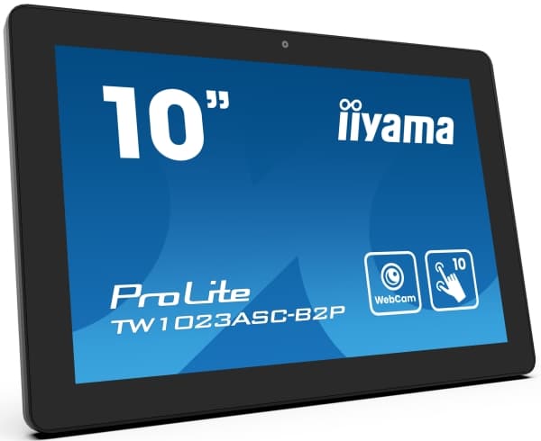 iiyama ProLite TW1023ASC-B2P - LED-skärm - 10.1" - stationär - pekskärm - 1280 x 800 WXGA @ 60 Hz - IPS - 450 cd/m² - 1000:1 - 25 ms - HDMI - högtala