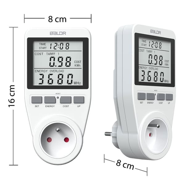 Berdsen BD-990 yksivaiheinen wattimittari, valkoinen