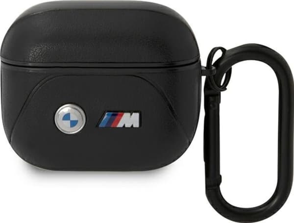Apple AirPods 3 BMW Leather Curved Line (BMA322PVTK) hodetelefondeksel i svart farge