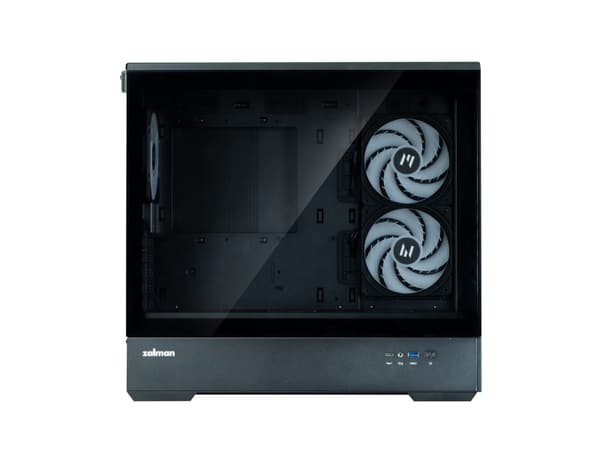 Zalman P30 - MT - micro ATX - sidepanel med vindu (herdet glass) - ingen strømforsyning (ATX12V) - svart - USB/lyd