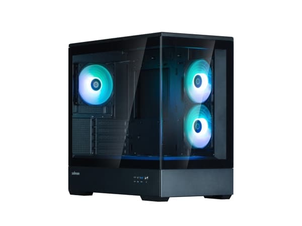 Zalman P30 - MT - micro ATX - sidepanel med vindu (herdet glass) - ingen strømforsyning (ATX12V) - svart - USB/lyd