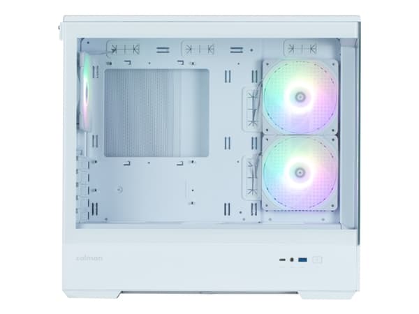 Zalman P30 V2 - MT - micro ATX - sidepanel med vindu (herdet glass) - ingen strømforsyning (ATX) - hvit - USB/lyd