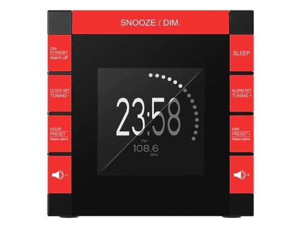 Bigben Interactive RR70PROCKWOOD, Klokke, Digitalt, FM, PLL, 87,5 - 108 MHz, LCD, Sort, Brun, Rød