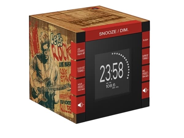 Bigben Interactive RR70PROCKWOOD, Klokke, Digitalt, FM, PLL, 87,5 - 108 MHz, LCD, Sort, Brun, Rød