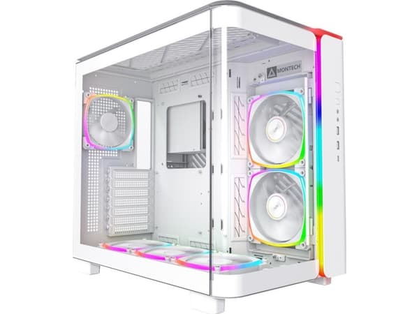 Montech King 95 Pro white - curved glass, 6x ARGB + hub Vit
