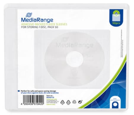MEDIARANGE 50 1 CD-/DVD-levykuoret itseliimautuvat läpinäkyvät ( BOX69-50 )