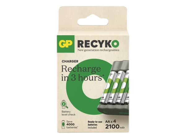 GP Batteries Economy E441, Nikkelmetallhydrid (NiMH), AA, AAA, 4 stykker, Batterier medfølger