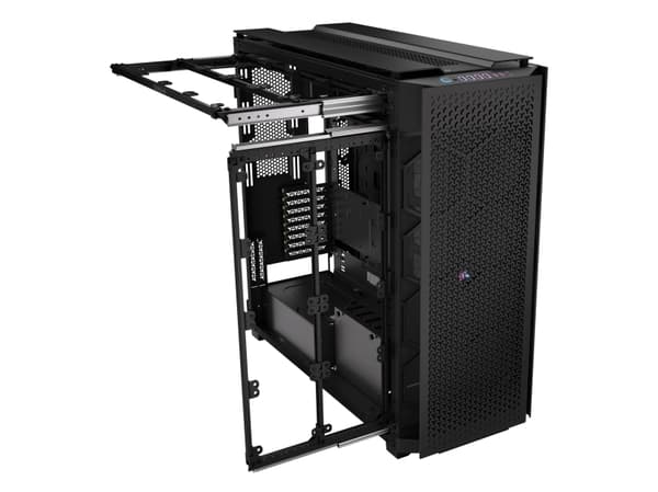 CORSAIR 9000D RGB AIRFLOW - Super full tower - SSI EEB - genomskinlig sidopanel (härdat glas) - ingen strömförsörjning (ATX) - svart - USB/ljud
