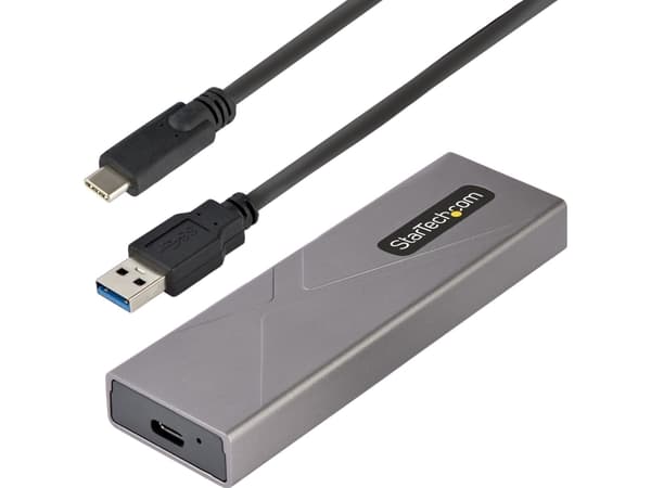 StarTech.com M2-USB-C-NVME-SATA, SSD-kabinett, M.2, M.2, 10 Gbit/s, USB-tilkobling, Grå Grå