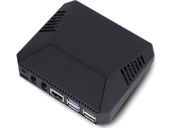 Argon40 Argon ONE V3 kotelo Raspberry Pi 5:lle - tuulettimella ja jäähdytyselementillä - alumiini - musta}