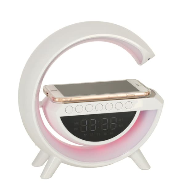 RGB LED lampe, induktionsoplader, radio, vækkeur