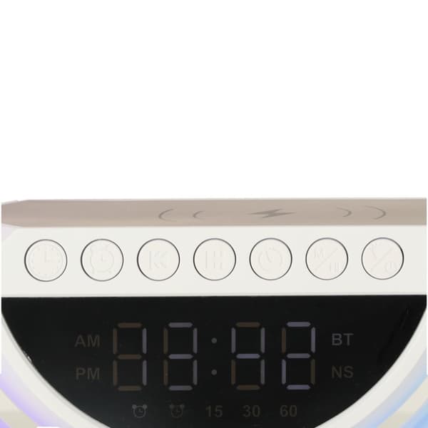 RGB LED lampe, induktionsoplader, radio, vækkeur