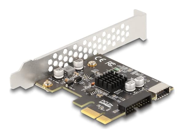 Delock - Lager / USB3.0-kontroller - 2 Kanal - USB 3.0 - lav profil - PCIe 3.0