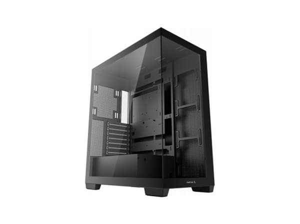 DeepCool CG580 - - genomskinlig sidopanel (härdat glas) - ingen strömförsörjning - svart - USB/ljud