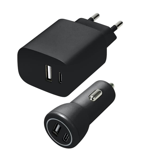 Speedlink - Wall  Car Charger Set USB-A  USB-C 15W, black
