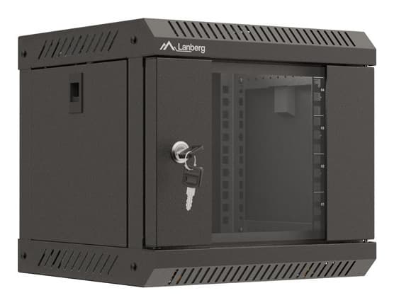 Lanberg - Rack skåp - väggmontering - svart, RAL 9004 - 4U - 10"