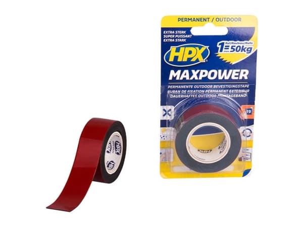 HPX max power monteringstape sort, 25mm x 1,5m
