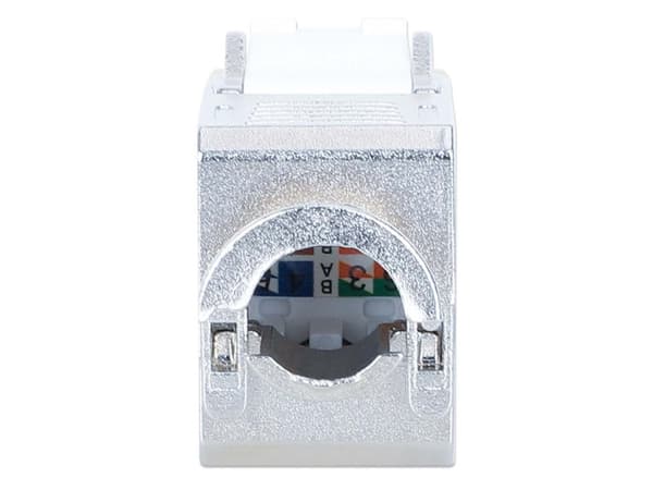 Intellinet 791304, Platt, Rostfritt stål, Vit, RJ-45, Honkoppling, 10GBase-T, Guld