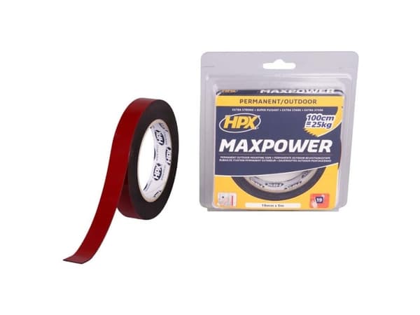 HPX max power monteringstape sort, 19mm x 5m