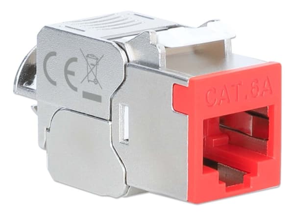 Intellinet Network Solutions INTELLINET Cat6a 10G Slimline Keystone -moduuli STP työkaluvapaa, jossa on snap-in klipsi kiinteälle johdolle kullatut k