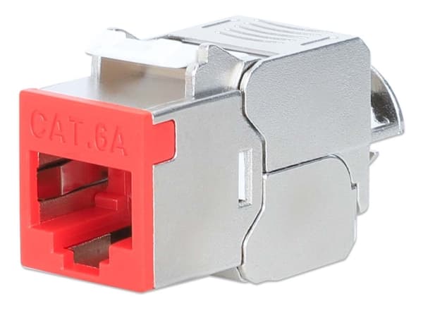 Intellinet Network Solutions INTELLINET Cat6a 10G Slimline Keystone -moduuli STP työkaluvapaa, jossa on snap-in klipsi kiinteälle johdolle kullatut k