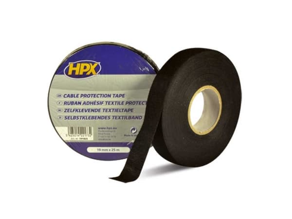 HPX Kabelbeskyttelsestape sort 19mm x 25m