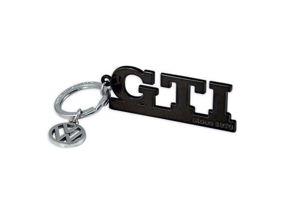 VW GTI nøglering m. logo vedhæng, sort