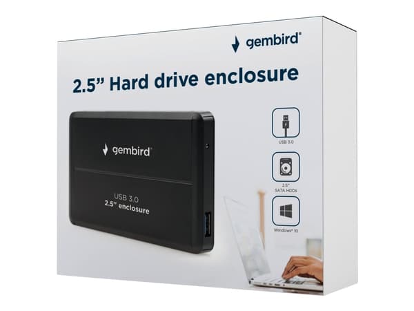 Gembird EE2-U3S-2 - Lagringspakke - 2,5" - SATA 3Gb/s - USB 3.0 - svart