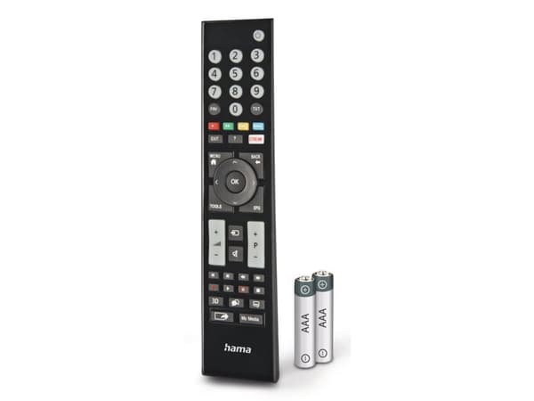 Hama 00221065, TV, IR trådlös, Tryckknappar, Svart