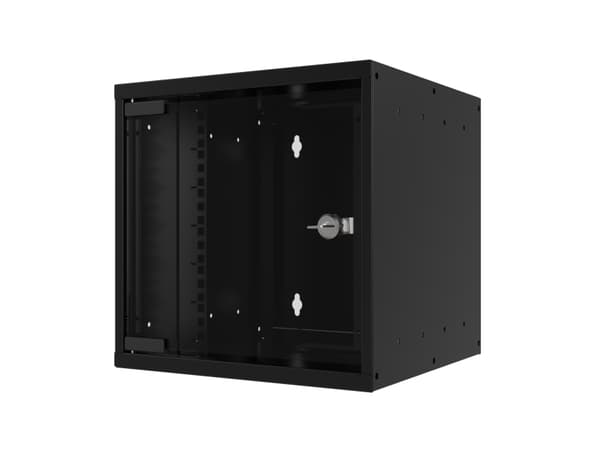 EFB Elektronik WGB-1009TS.30, Väggmonterad rack, 9U, 30 kg, Knapplås, Kuggskenor, Förbättrad kabelhantering