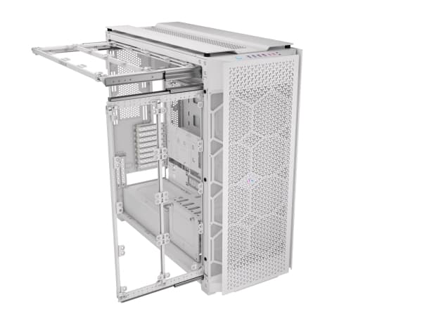 CORSAIR 9000D RGB AIRFLOW - Super full tower - SSI EEB - sidepanel med vindu (herdet glass) - ingen strømforsyning (ATX) - hvit - USB/lyd