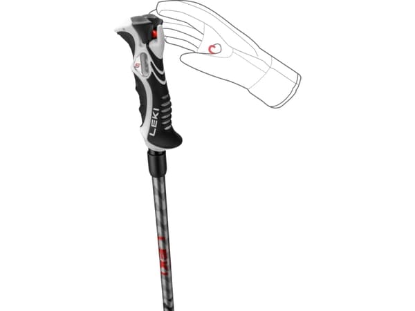 LEKI Hot SHOT S, Skidtävlingar, 135 cm, Vuxen, Unisex, Svart, Ljusgrå, Gjuten aluminium