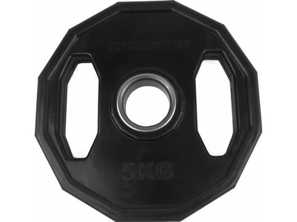Tunturi 14TUSCL274,-, Gummibelagt vektskive, 5 kg, Sort, 5 kg, 5 cm