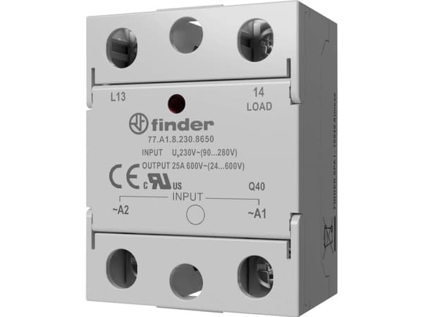 Finder Halvlederrelæ 77A182308650 25 A Koblingsspænding (max.): 660 V/AC Vekslende ved nulspænding 1 stk