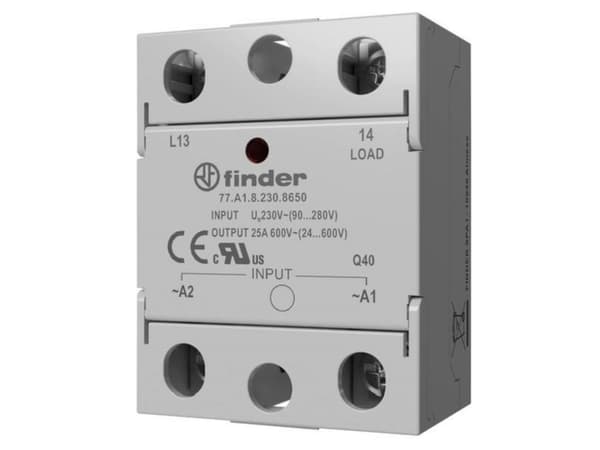 Finder Halvlederrelæ 77A190248250 25 A Koblingsspænding (max.): 280 V/AC Vekslende ved nulspænding 1 stk