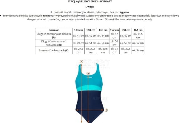 Aqua-Speed Girls' badedrakt EMILY svart Aqua Speed størrelse 152