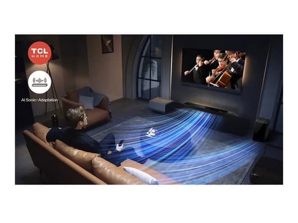 TCL Q Q75H Class 5.1.2 Channel Sound Bar with Dolby Atmos, Ray Danz Technology, and Wireless Subwoofwer, 5.1.2 channels, 620 W, DTS-HD Master Audio,