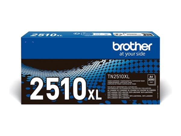 Brother TN-2510XL - Super High Capacity - svart - original - boks - tonerpatron - for Brother DCP-L2620, L2627, L2660, HL-L2400, L2445, L2447, MFC-L2